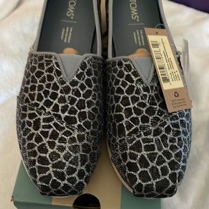 Toms alpargata citadel blue animal printed glitter shoes